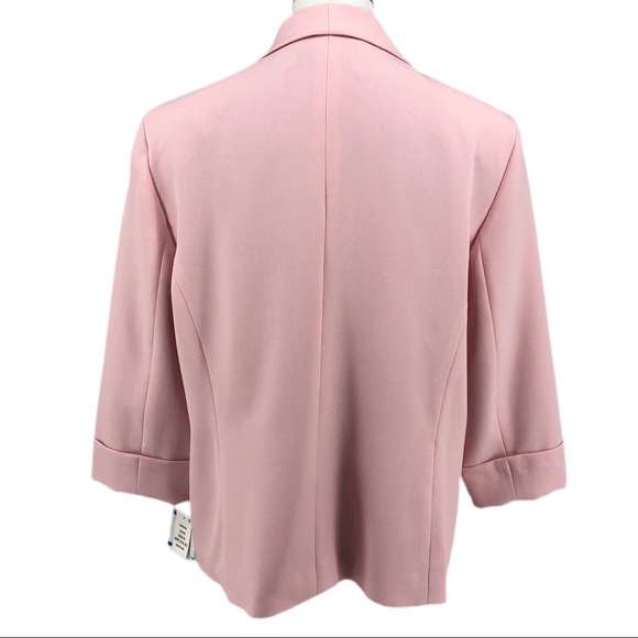 Kasper Pink Tutu Open Front 3/4 Cuffed Sleeve Blazer Jacket - Picture 4 of 8